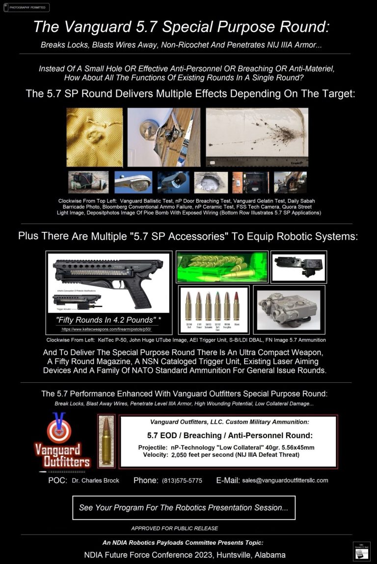 NDIA Future Forces Conference 23 Poster #13 – The Vanguard Special Purpose Round